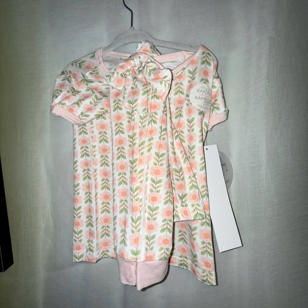 BAMBOO Kids Matching Set - Pink and Green Floral